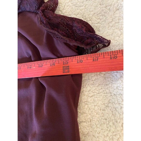 Maurice’s Burgundy Size Small Cold Shoulder Lace Top Lined Party Dress - Picture 8 of 9